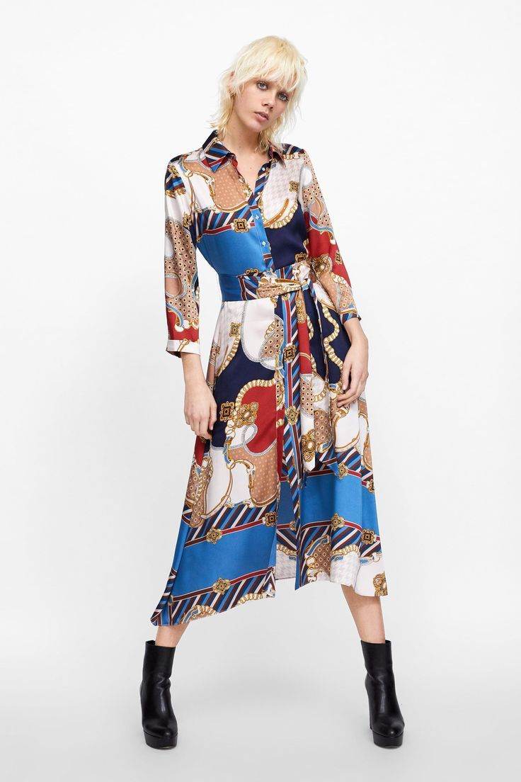 Silky satin shirt dress - Mubimart