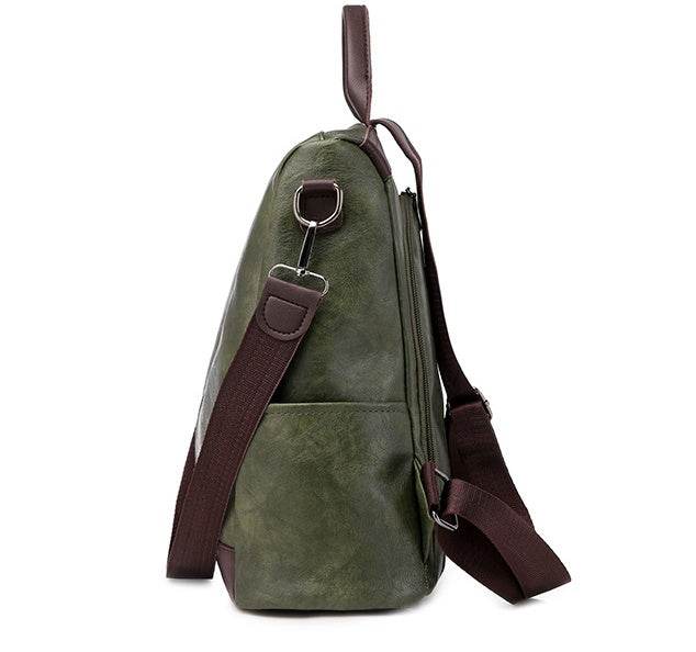 Anti-theft soft leather backpack women - Mubimart