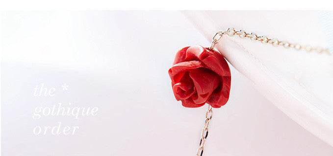 Rose flower ankle bracelet 925 silver cubic zirconia bracelet sterling silver fashion jewelry for women - Mubimart