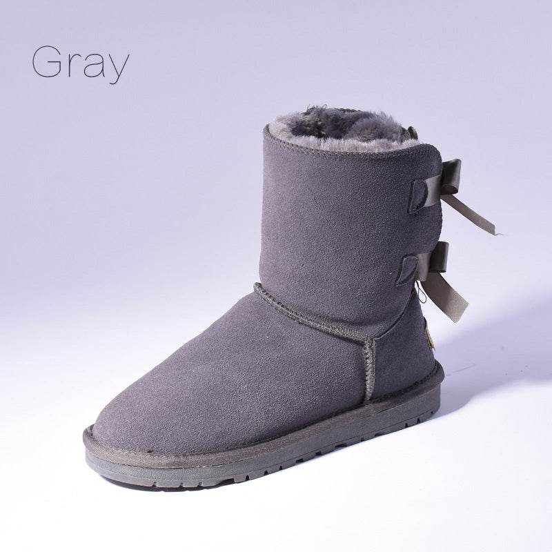 High Quality SALE Women Australia Snow Boots Warm Fur Baileys Bow Boots Women Winter Boots Snow Boots Big Size - Mubimart