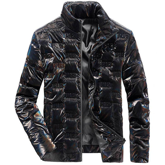 Men's winter casual men's down jacket solid color - Mubimart