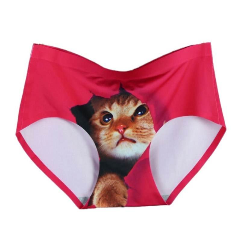 3d Print Cat Cotton Underwear Women Panties Seamless Briefs New Arrival Female Ropa Interior Mujer Lingerie - Mubimart