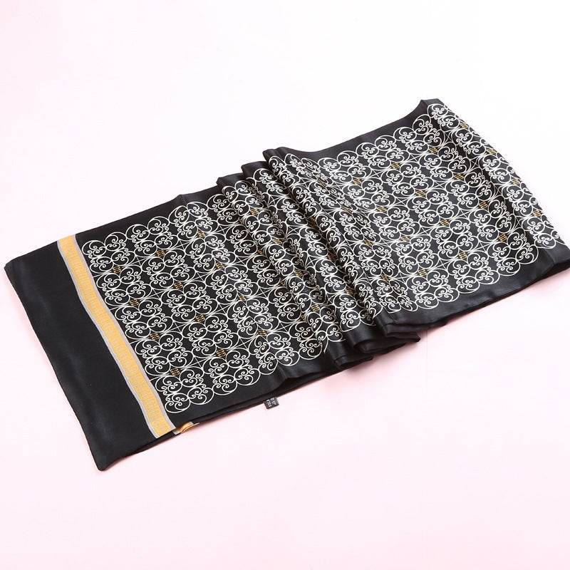 Double silk crepe satin scarf for men - Mubimart