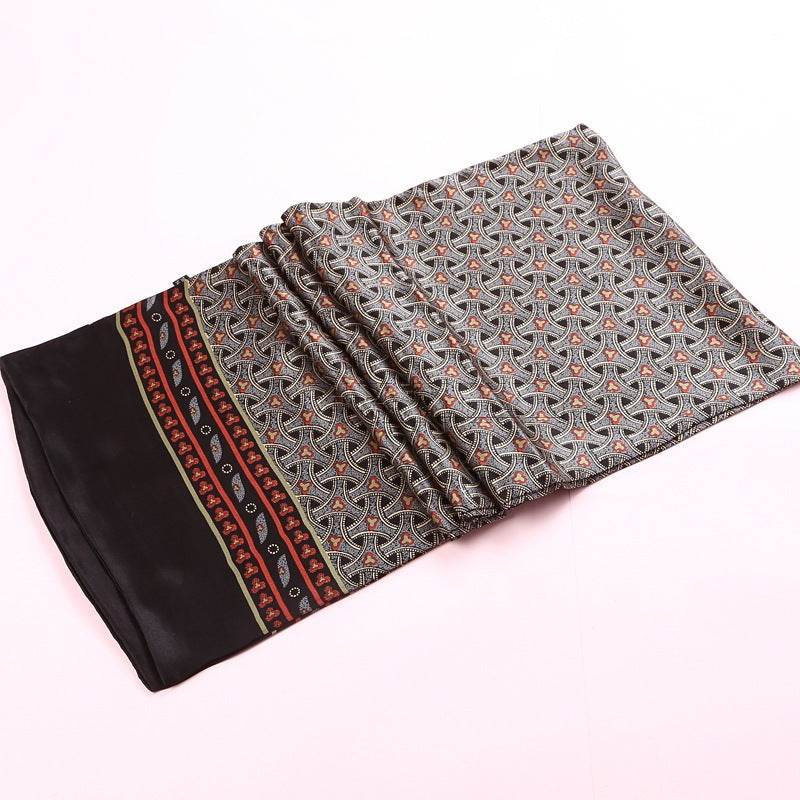 Double silk crepe satin scarf for men - Mubimart