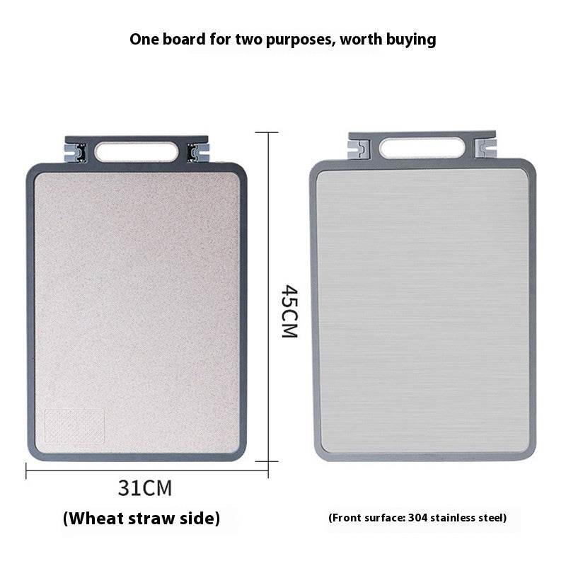 Cutting Board 304 Stainless Steel Chopping Board Kitchen Plastic Cutting Board Sharpening Double-sided Cutting Board - Mubimart