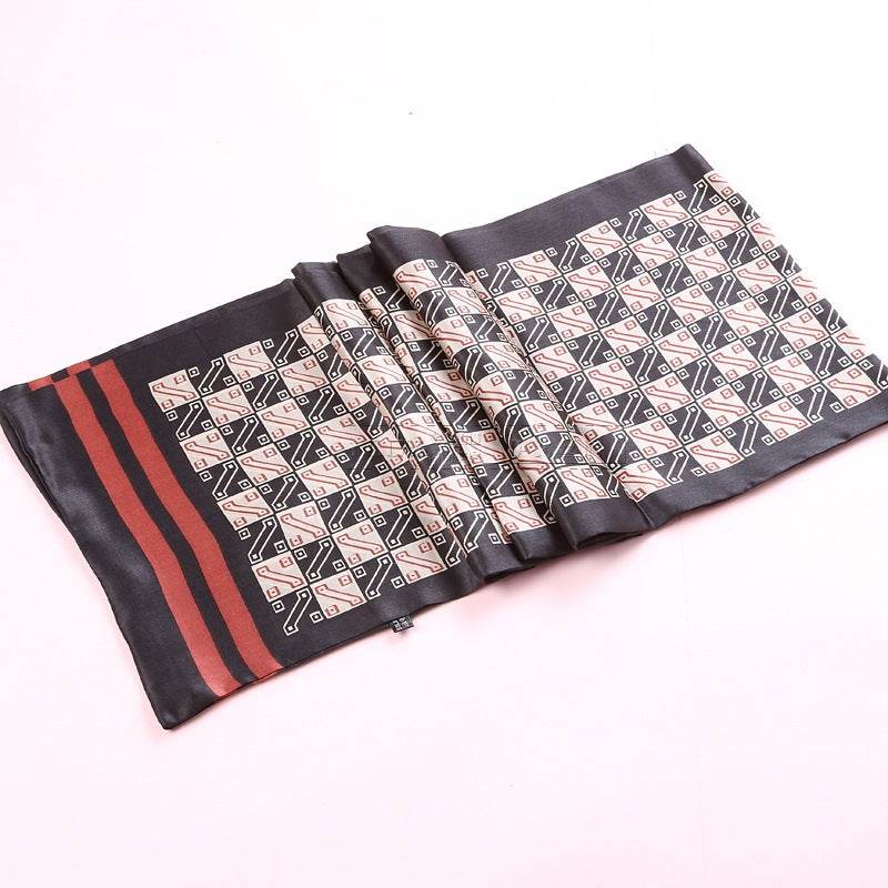 Double silk crepe satin scarf for men - Mubimart