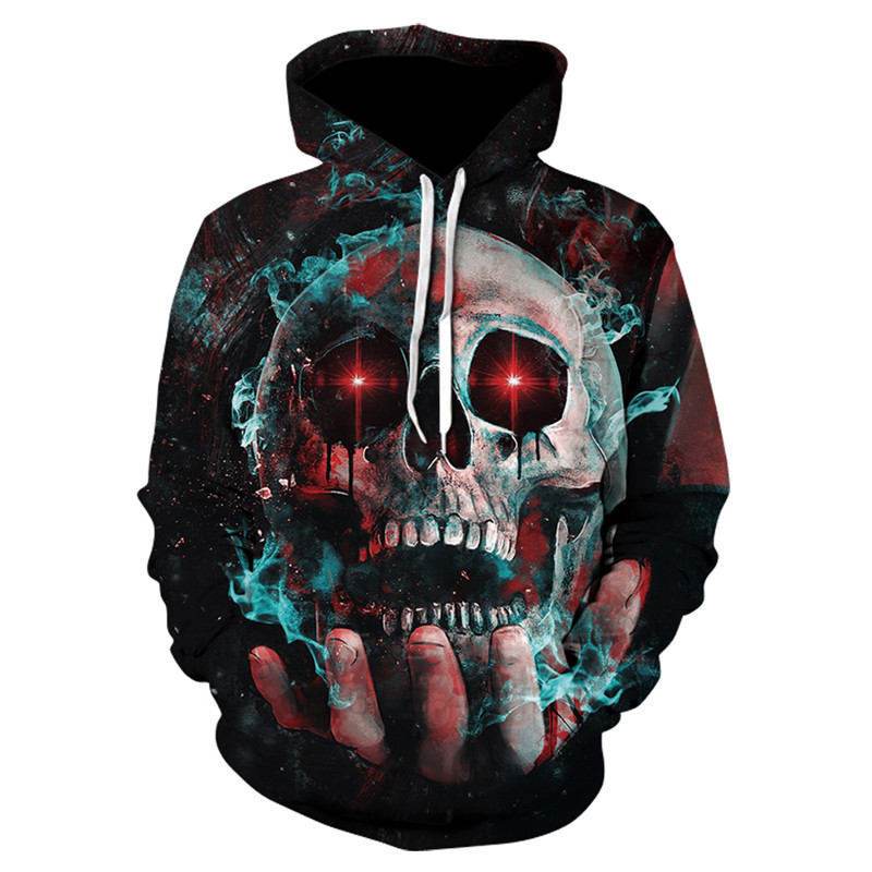 All kinds of fancy scary skull print hoodies - Mubimart