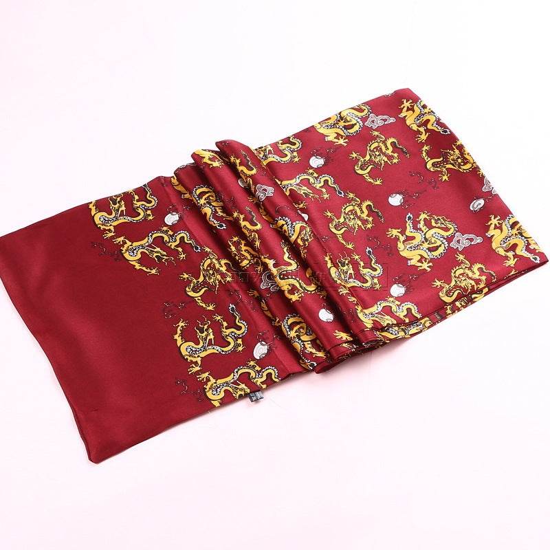 Double silk crepe satin scarf for men - Mubimart