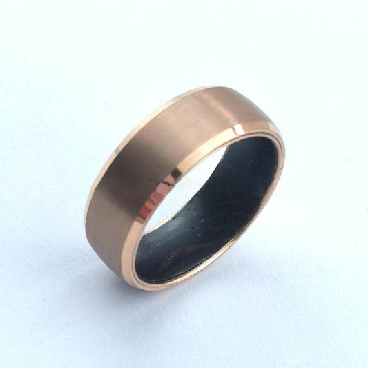 Men Tungsten Carbide Ring Rose Gold - Mubimart