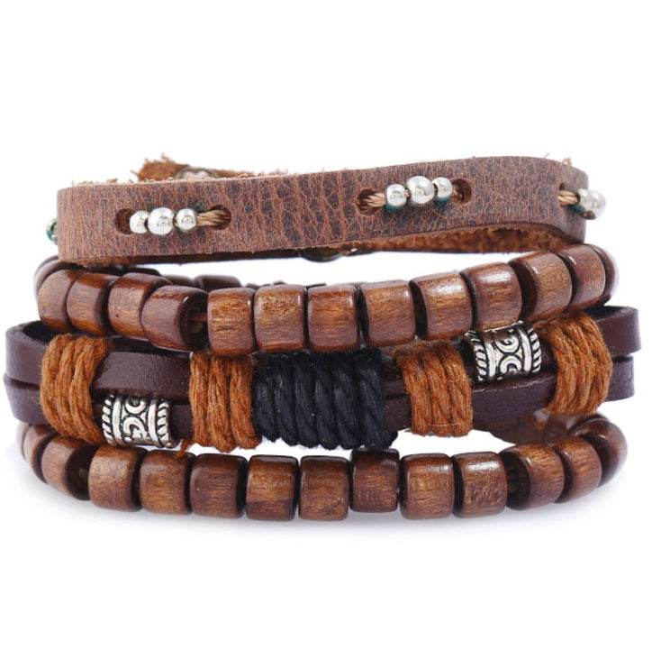 Fashion Beaded Leather Bracelets And Bracelets - Mubimart