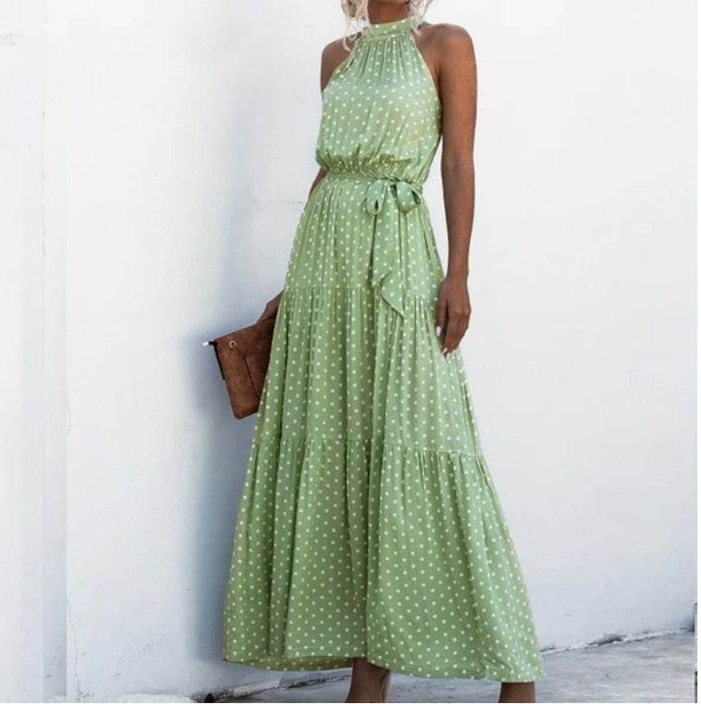 Printed maxi lace dress - Mubimart