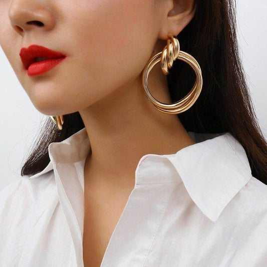 Alloy hoop earrings - Mubimart