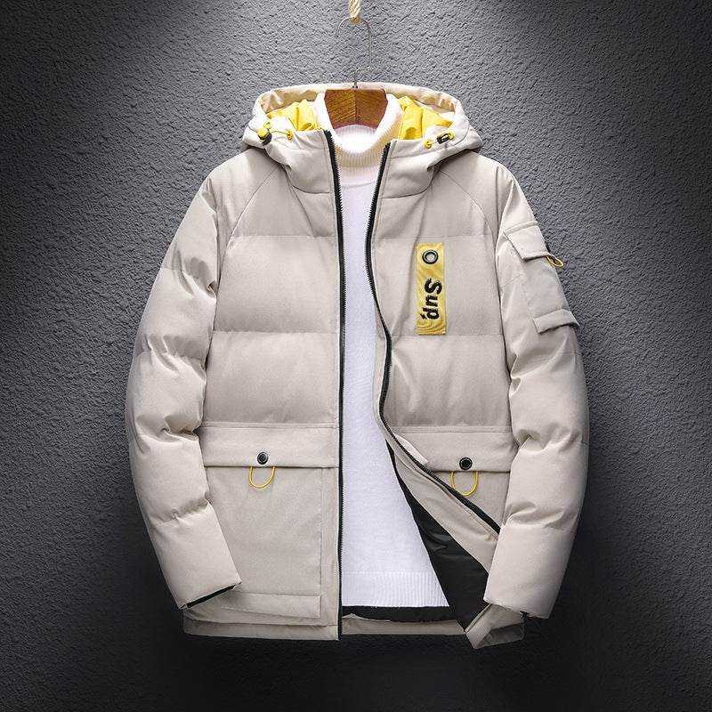 Men's Hooded Slim Fit Casual Down Cotton Padded Jacket - Mubimart