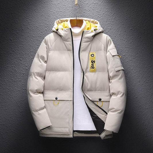 Men's Hooded Slim Fit Casual Down Cotton Padded Jacket - Mubimart
