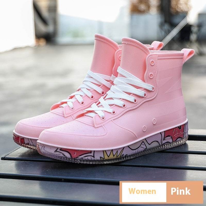 Low-top Couple Rain Boots Short Non-slip Men's And Women's Rain Boots - Mubimart