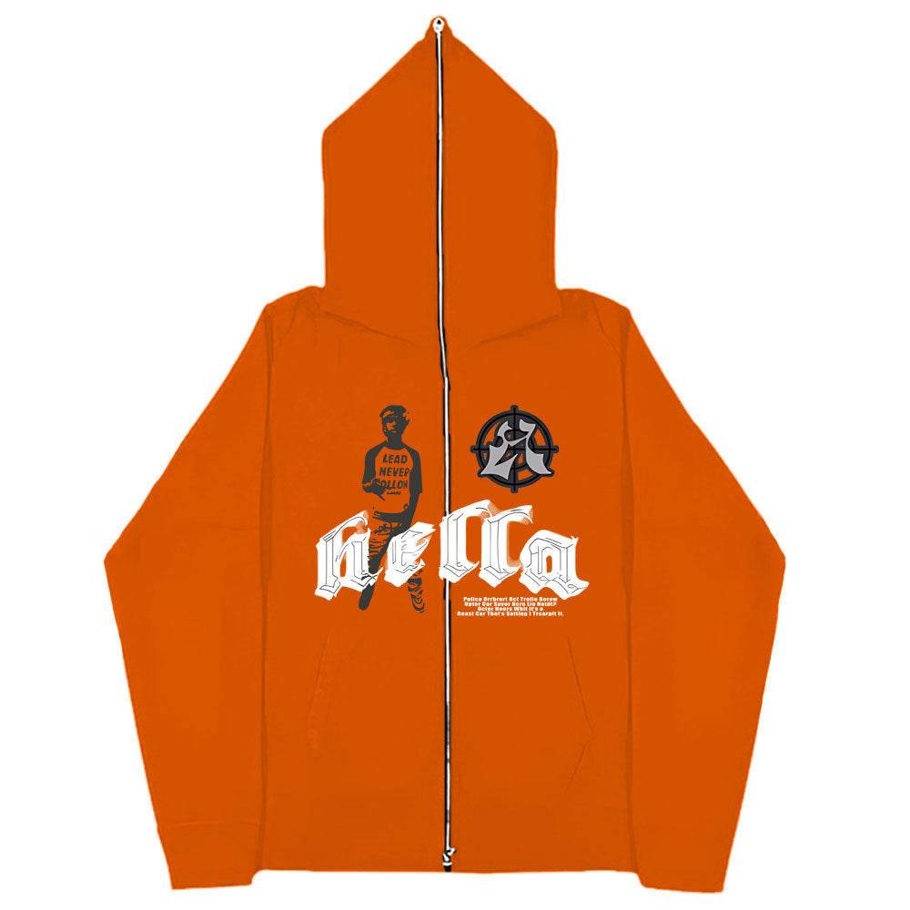 Men's And Women's Hoodies Gothic Couple Harajuku Large Size Zipper Sweatshirt - Mubimart