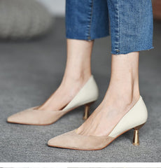 Women's Nude Autumn Pointed Toe Pumps