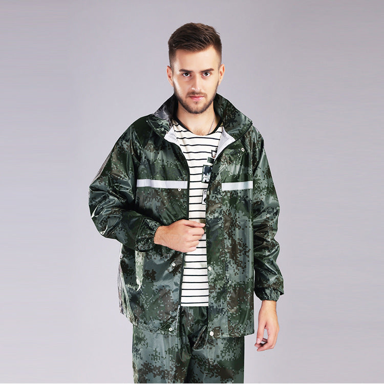 Split Raincoat Rain Pants Outdoor Jungle Camouflage Raincoat Suit