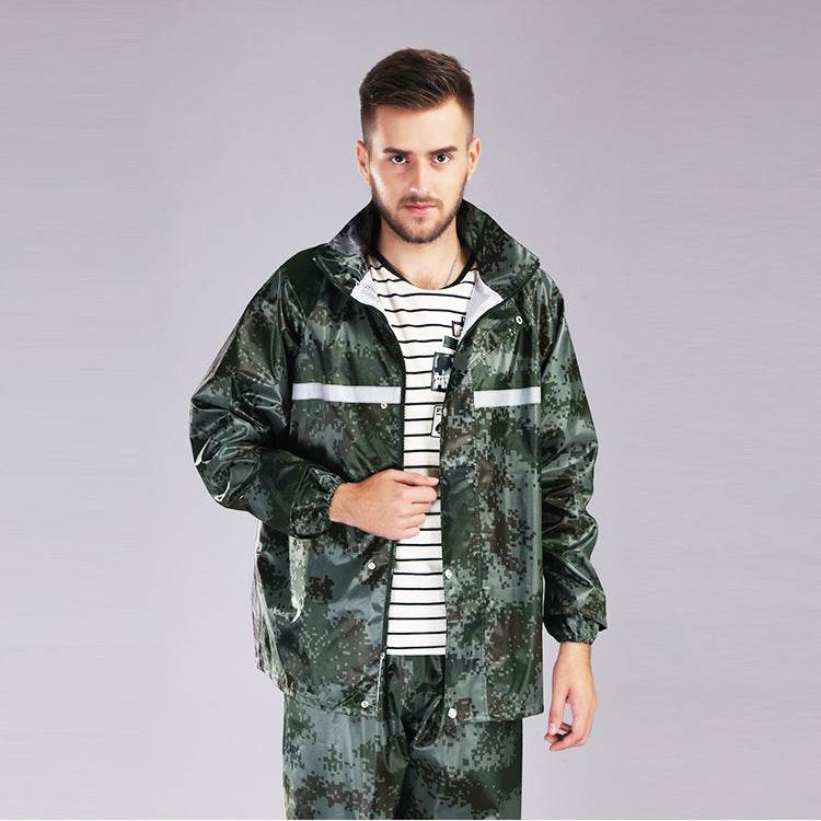 Split Raincoat Rain Pants Outdoor Jungle Camouflage Raincoat Suit - Mubimart