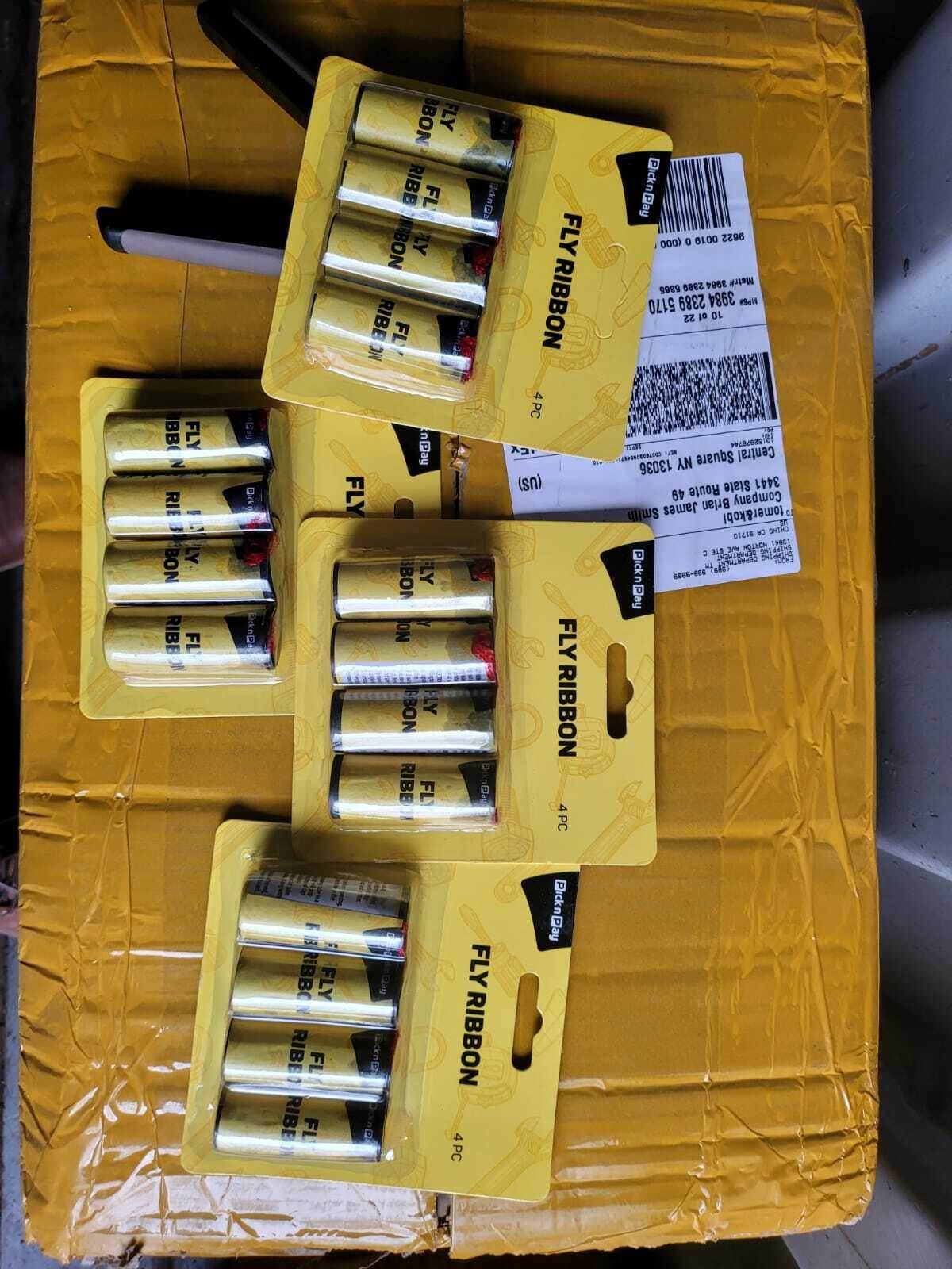 16 INSECT BUG FLY GLUE PAPER CATCHER TRAP RIBBON TAPE STRIP STICKY FLIES ROLLS - Mubimart