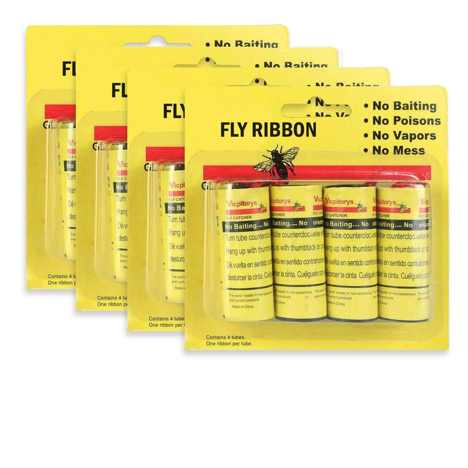 16 INSECT BUG FLY GLUE PAPER CATCHER TRAP RIBBON TAPE STRIP STICKY FLIES ROLLS - Mubimart