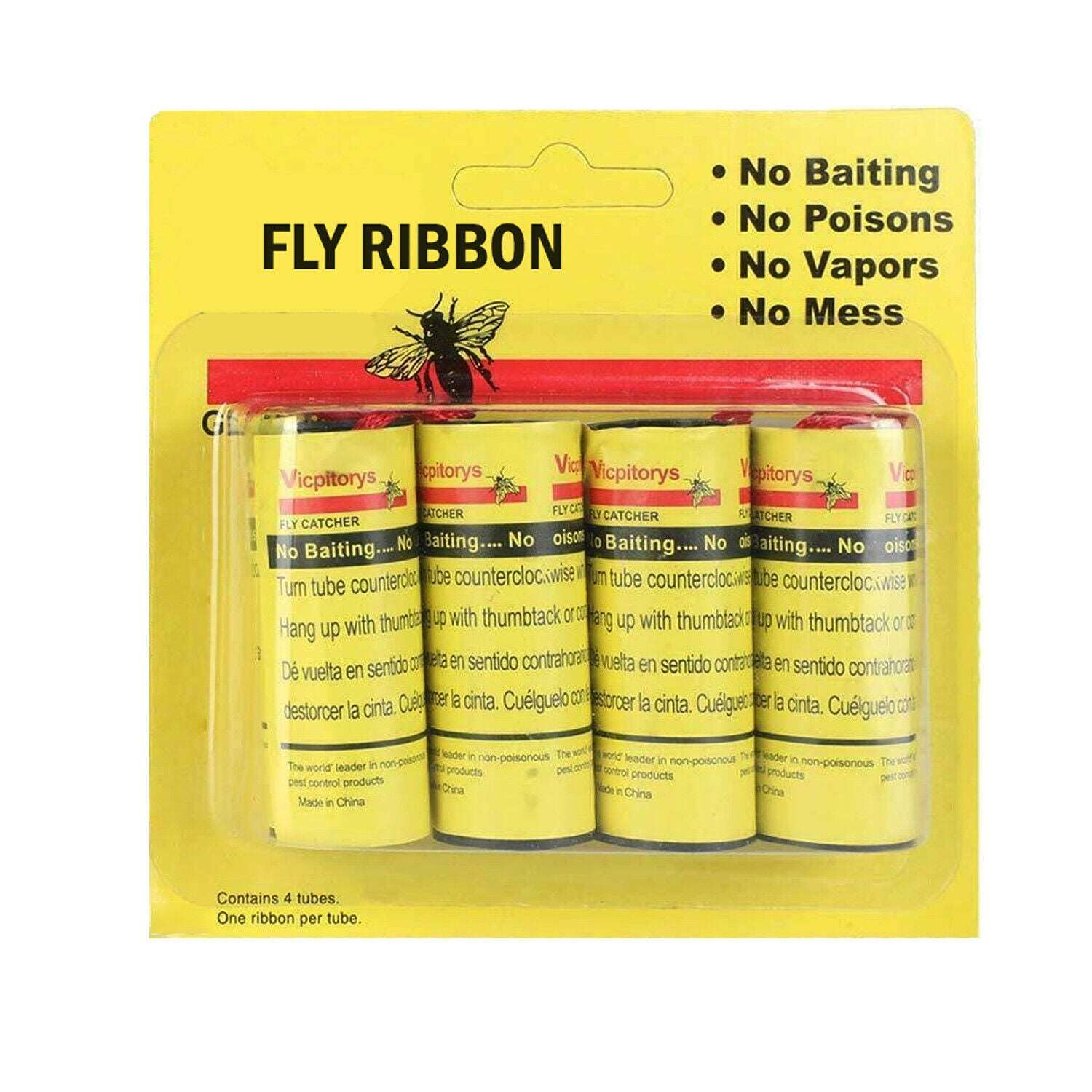 16 INSECT BUG FLY GLUE PAPER CATCHER TRAP RIBBON TAPE STRIP STICKY FLIES ROLLS - Mubimart -  