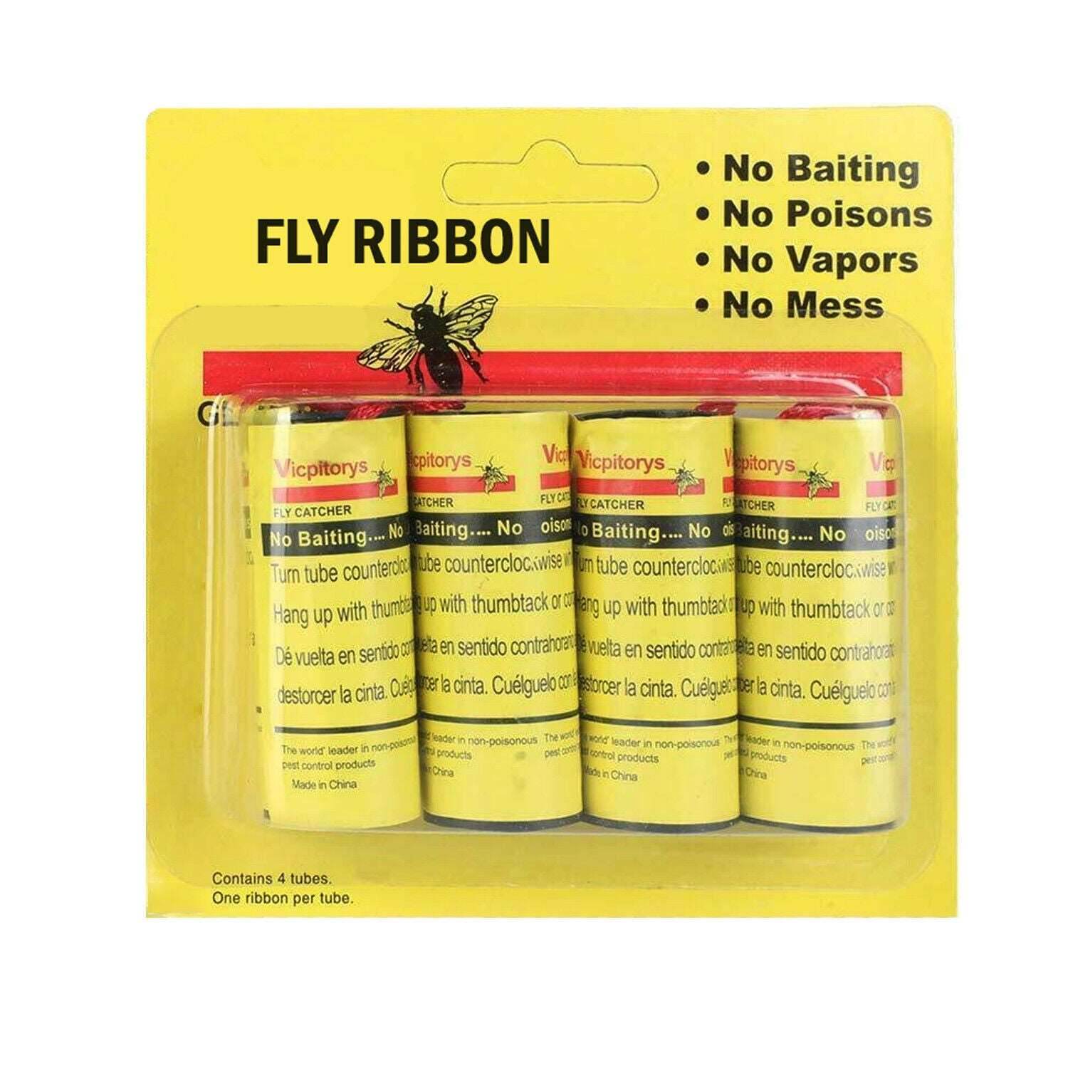 16 INSECT BUG FLY GLUE PAPER CATCHER TRAP RIBBON TAPE STRIP STICKY FLIES ROLLS - Mubimart
