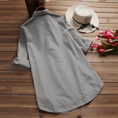 Long-sleeved shirt dress - Mubimart -  