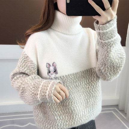 Turtleneck ladies sweater - Mubimart