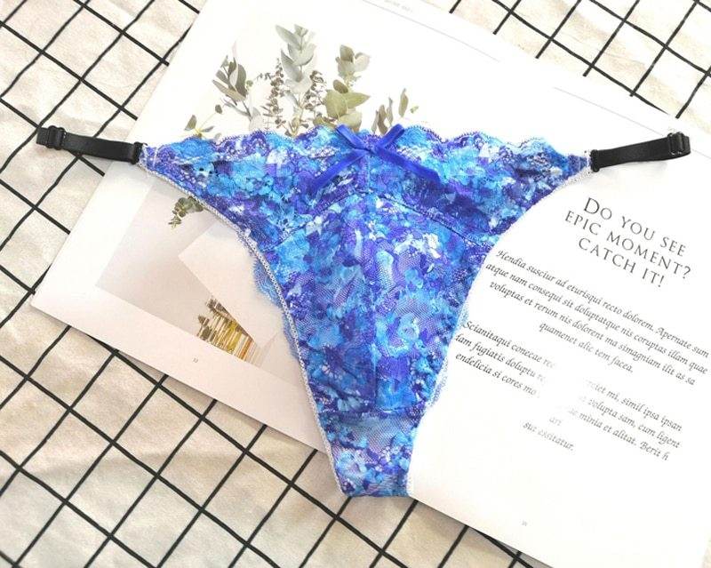 Thong embroidered lace on waist - Mubimart