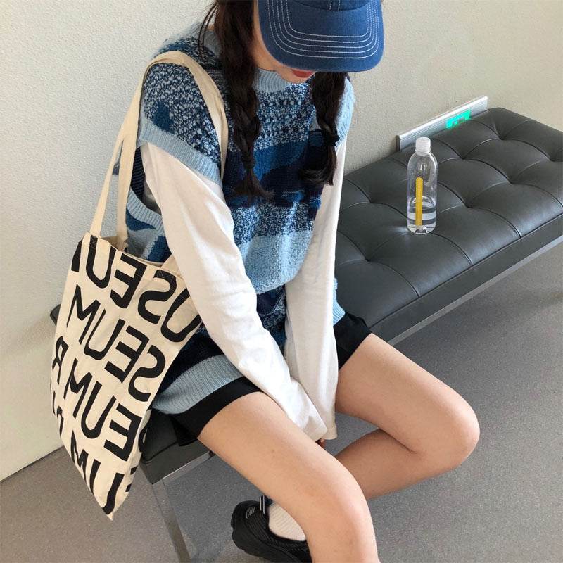 Patchwork vest sweater - Mubimart