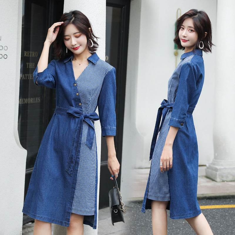 Slim denim dress - Mubimart