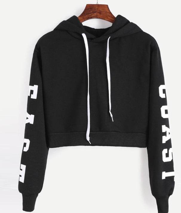 Crop pullover top sweatshirt women - Mubimart