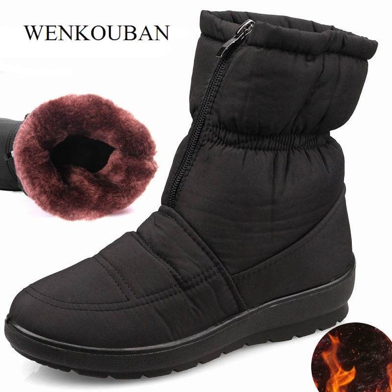 Winter boots ladies shoes thick women snow boots - Mubimart