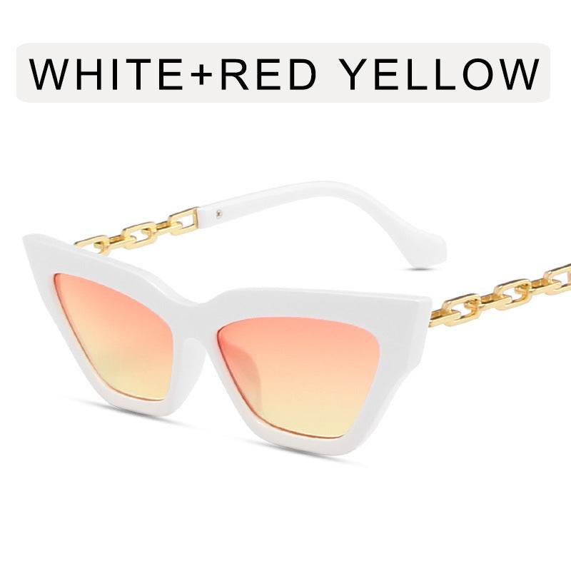 Chain Leg Cat Eye Sunglasses For Women - Mubimart