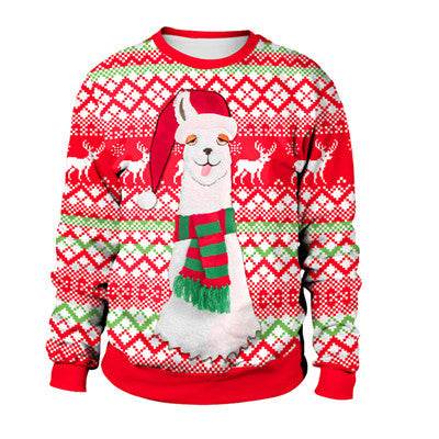 Autumn Winter Fashion Ugly Christmas Sweater Santa Elf Funny Pullover Womens Mens Print Sweaters Tops Clothing - Mubimart