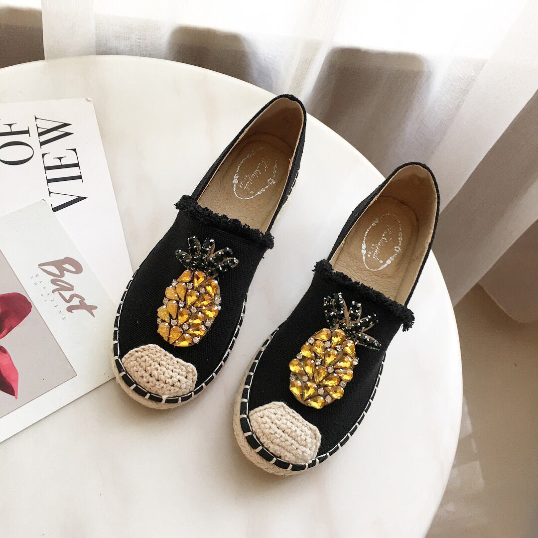 Ananas strass flats