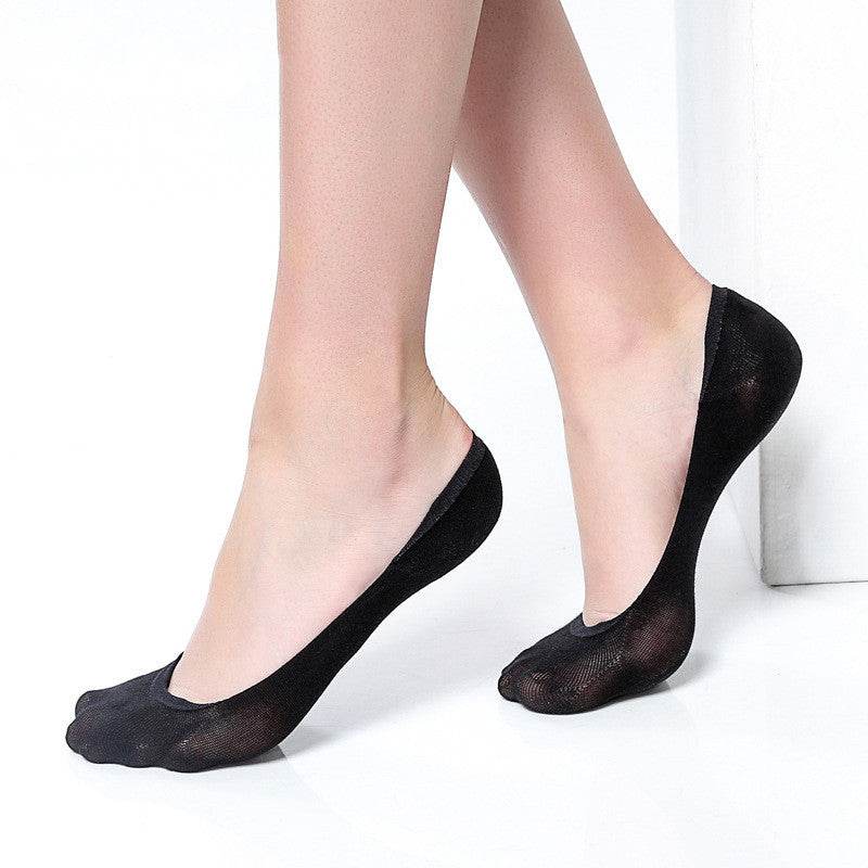Ladies thin low-cut silicone non-slip socks - Mubimart