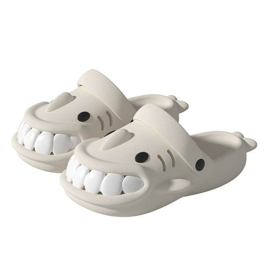 New Cute Funny Shark Slippers Summer Outerdoor Garden Shoes Indoor Non-Slip Floor Home Slipper - Mubimart