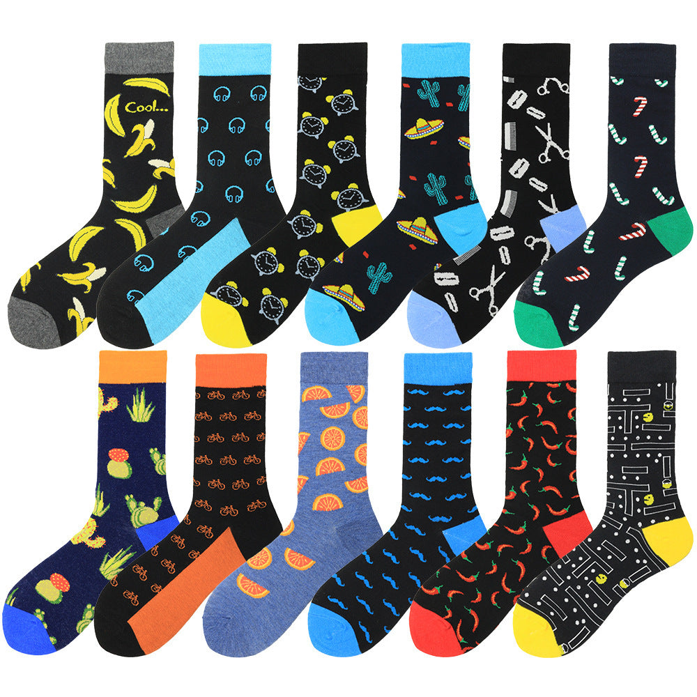 Chili Orange Happy Socks Tide Socks Men - Mubimart -  