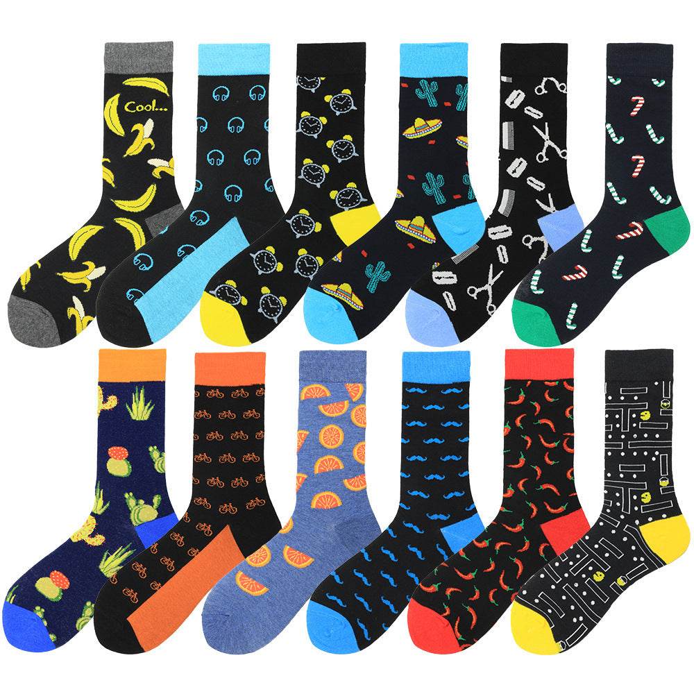Chili Orange Happy Socks Tide Socks Men - Mubimart