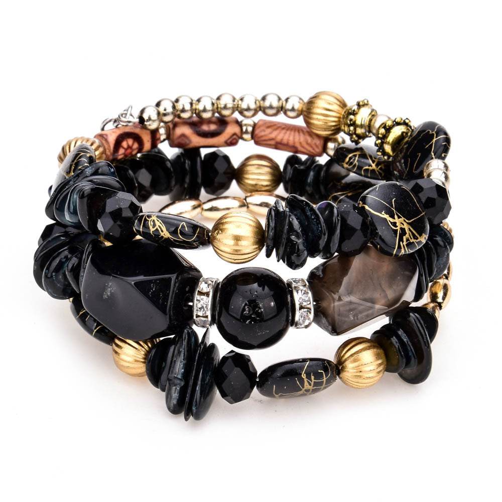 Colorful Natural Stone Turquoise Beaded Bracelet Women Multi-layer Winding Bracelet - Mubimart