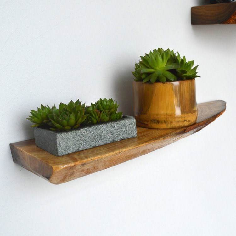 Solid Wood Shelf Wall Hanging Flower Shelf Partition Shelf Shelf - Mubimart