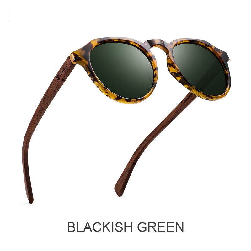 Polarized Sunglasses Round Glasses Bamboo Sunglasses - Mubimart