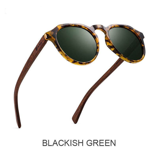 Polarized Sunglasses Round Glasses Bamboo Sunglasses - Mubimart