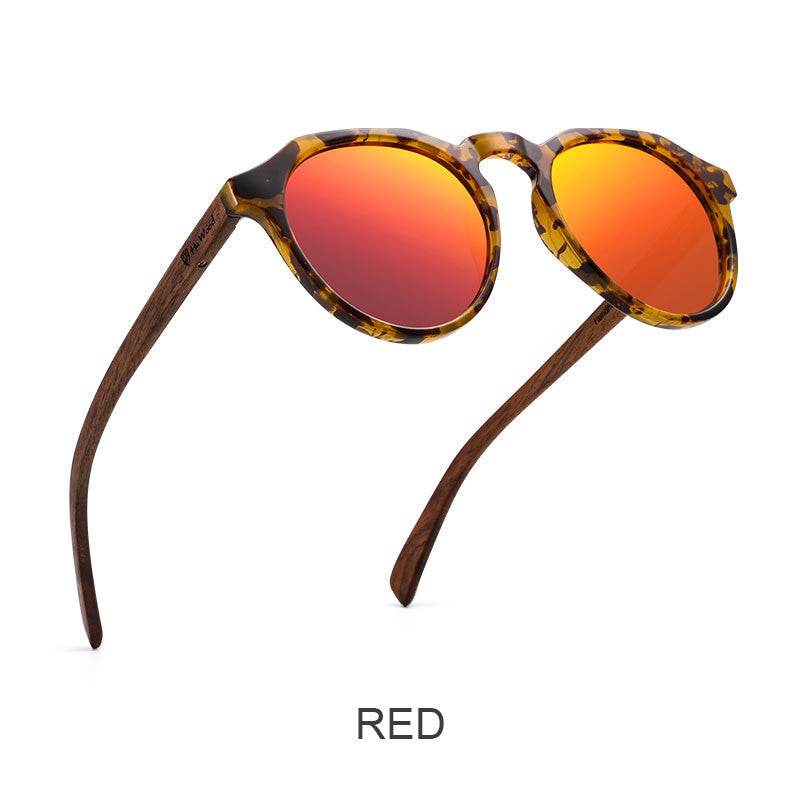 Polarized Sunglasses Round Glasses Bamboo Sunglasses - Mubimart