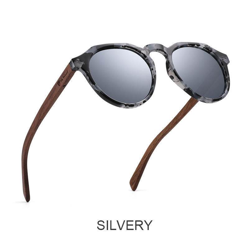 Polarized Sunglasses Round Glasses Bamboo Sunglasses - Mubimart