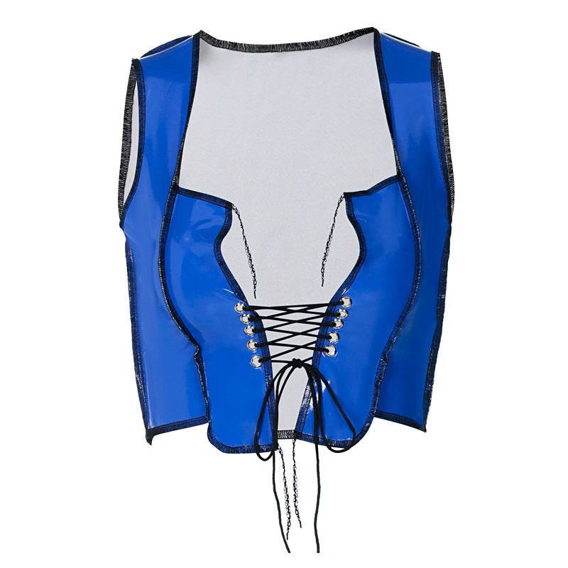 Spring And Summer New Women's Strappy Halter Strap T-shirt - Mubimart