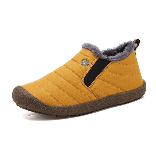 Dacomfy Mens Winter Shoes Ankle Boots Warm Fur Snow Boots Waterproof Slip On Couple Shoes Comfortable Sneakers Plus Size - Mubimart