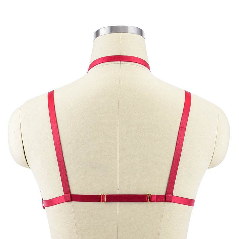 Trendy Elastic Band Restraint Cage Strap Hollow Garter Belt - Mubimart
